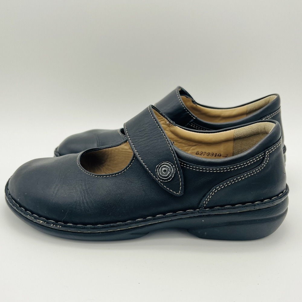 Finn Comfort Womens Mary Jane Black Leather Loafers Size 9.5US 40 Comfort Shoes
